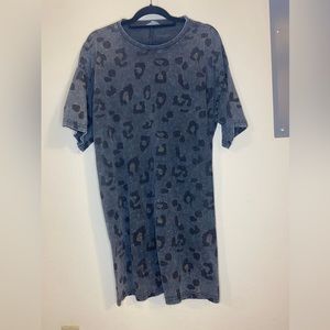Grey and black cheetah tee shirt dress